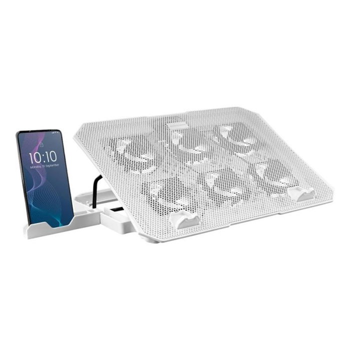 Mars Gaming MNBC23 Base de Refroidissement pour Ordinateur Portable 15.6-16 Pouces, 6 Ventilateurs LED Bleu, Support Téléphone, 2 Ports USB Mars Gaming MNBC23 Base de Refroidissement pour Ordinateur Portable 15.6-16 Pouces, 6 Ventilateurs LED Bleu, Support Téléphone, 2 Ports USB