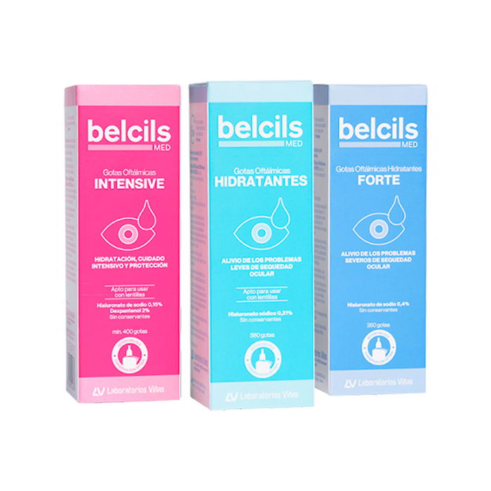 Belcils - Collyre intensif médical MED INTENSIVE - Gouttes oculaires hydratantes avec acide hyaluronique 0.15% et dexpanthénol - 10 ml - Sans conservateurs - Compatible lentilles