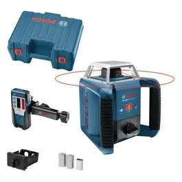Bosch Professional GRL 400 H Laser rotatif de chantier - Portée 400 mètres, précision 0.1 mm, mise à niveau automatique 8% et fonction antichocs - Réf. 0601061800
