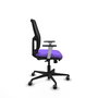 Chaise Alfera Synchrone/Traslack Maille/tissu Violet Maille Noir Base en nylon noir Accoudoirs noirs et blancs Sans appui-tête Roulettes 65mm pour moquette