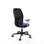 Chaise Alfera Synchrone/Traslack Maille/tissu Violet Maille Noir Base en nylon noir Accoudoirs noirs et blancs Sans appui-tête Roulettes 65mm pour moquette