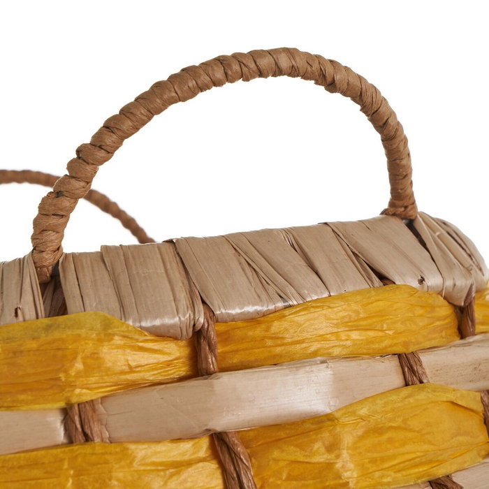 Lot de paniers Orange Naturel Papier Fibre (2 Unités)