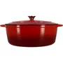 Menastyl Cocotte ronde en fonte émaillée 7 L 29 cm Réf. 6020105 - Cuisson uniforme, compatible tous feux (induction), pour ragoûts et plats mijotés - Rouge