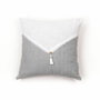 Today Coussin Charme Slub x Chambray avec pompons Capucine 40 x 40 cm