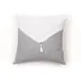 Today Charme - Coussin décoratif avec pompons 40x40 cm - Tissu bicolore chambray et effet lin - Housse 100% coton, garnissage polyester
