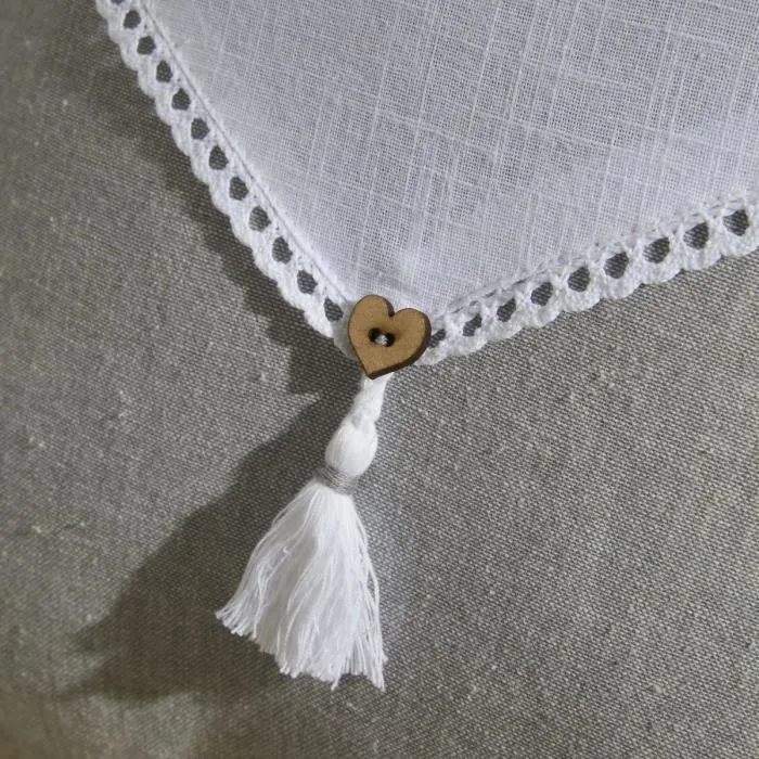 Today Charme - Coussin décoratif avec pompons 40x40 cm - Tissu bicolore chambray et effet lin - Housse 100% coton, garnissage polyester Today Charme - Coussin décoratif avec pompons 40x40 cm - Tissu bicolore chambray et effet lin - Housse 100% coton, garnissage polyester