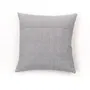 Today Charme - Coussin décoratif avec pompons 40x40 cm - Tissu bicolore chambray et effet lin - Housse 100% coton, garnissage polyester