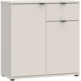 GANYMEDE Petit meuble de rangement buffet 2 portes 1 tiroir Sable