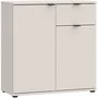 GANYMEDE - Petit buffet de rangement 2 portes et 1 tiroir, finition Sable, dimensions 80,1 x 34,1 x 82,3 cm