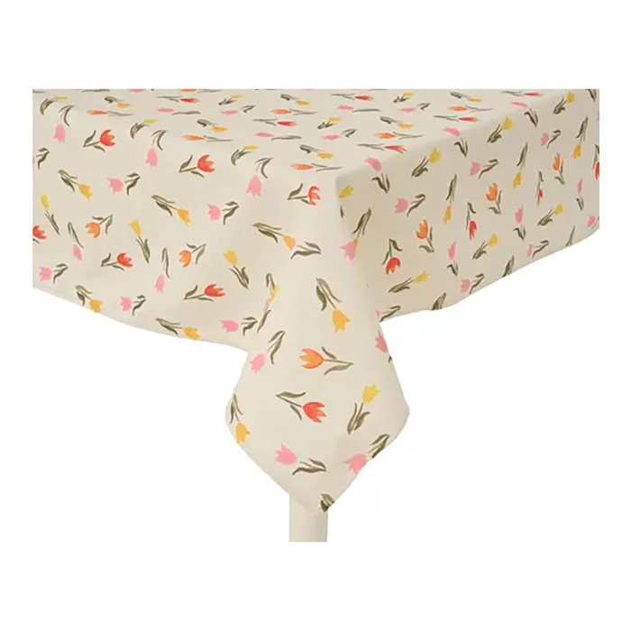 Decoris Nappe à motifs floraux en polyester et coton, 140 x 250 cm