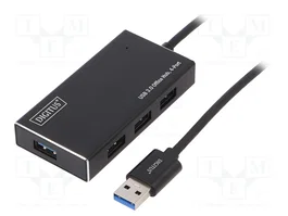 DIGITUS Hub USB 4 ports USB A, USB 3.0, noir