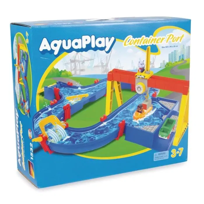 Smoby Aquaplay - Circuit Aquatique avec Bateau Porte-Conteneurs, Voiture Amphibie, Grue et Figurines pour Enfants Smoby Aquaplay - Circuit Aquatique avec Bateau Porte-Conteneurs, Voiture Amphibie, Grue et Figurines pour Enfants