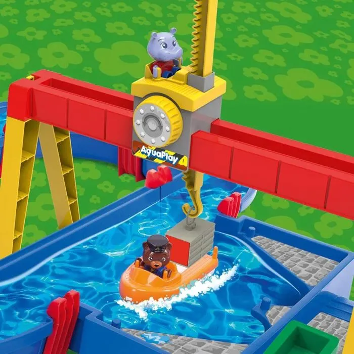 Smoby Aquaplay - Circuit Aquatique avec Bateau Porte-Conteneurs, Voiture Amphibie, Grue et Figurines pour Enfants Smoby Aquaplay - Circuit Aquatique avec Bateau Porte-Conteneurs, Voiture Amphibie, Grue et Figurines pour Enfants