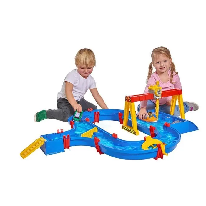 Smoby Aquaplay - Circuit Aquatique avec Bateau Porte-Conteneurs, Voiture Amphibie, Grue et Figurines pour Enfants Smoby Aquaplay - Circuit Aquatique avec Bateau Porte-Conteneurs, Voiture Amphibie, Grue et Figurines pour Enfants