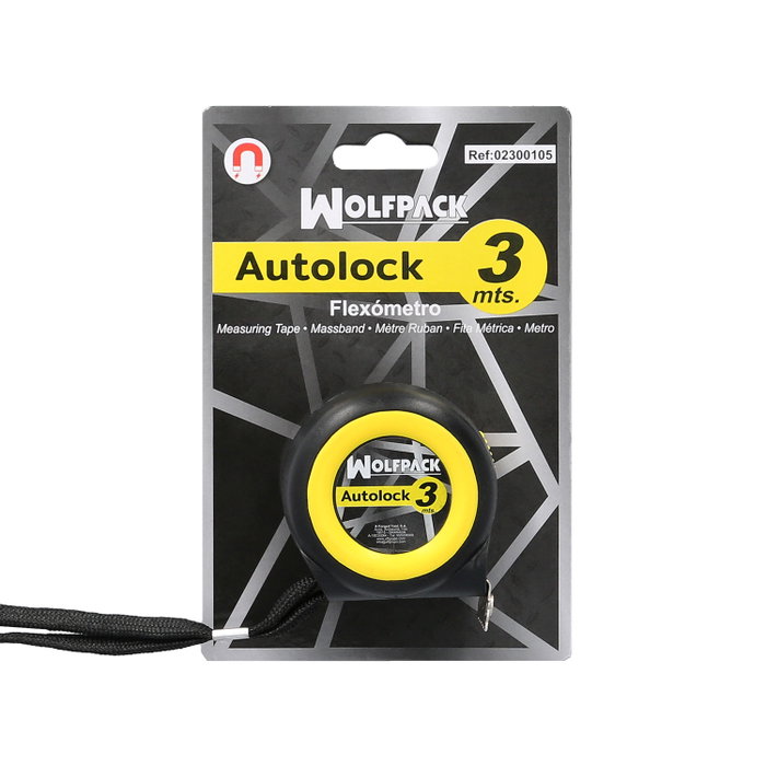 WOLFPACK LINEA PROFESIONAL Flexomètre Autolock Magnétique 3m, 16mm