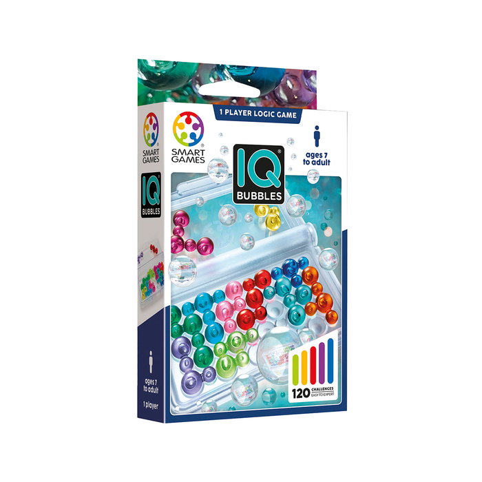 Smart Games Jeu de Réflexion IQ Bubbles SG493 - 120 Défis Évolutifs, Format Compact et Portable, Dès 7 Ans