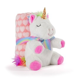 PERLETTI Peluche et Manta douce Licorne avec Tiara 22cm