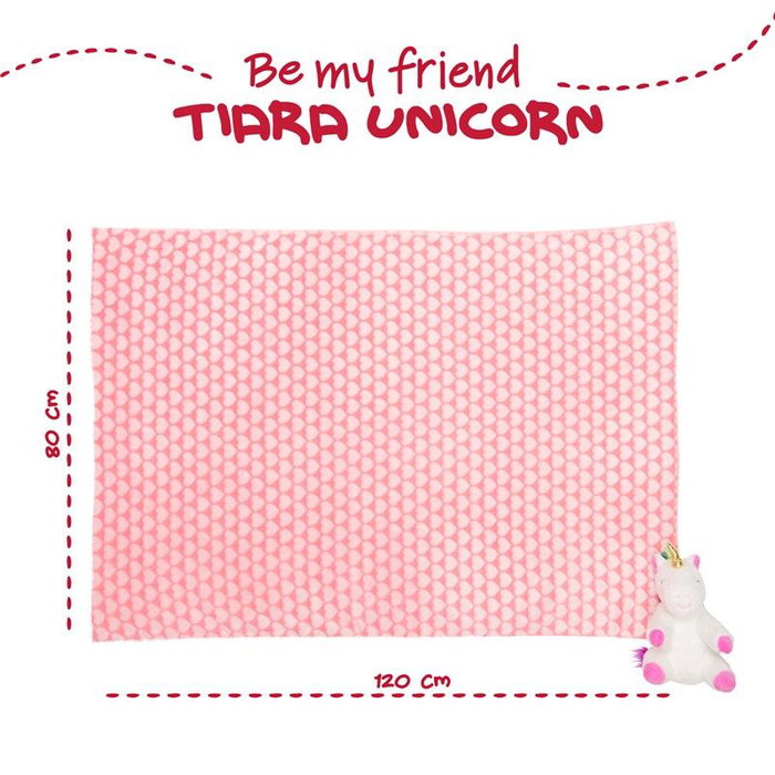 PERLETTI Peluche licorne avec manta douce Tiara - Peluche 22 cm, manta 120x80 cm - Doudou et couverture