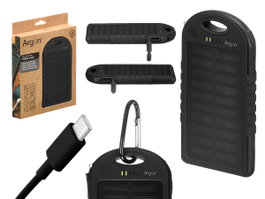 ARGON Batterie Portable Solaire 5000mAh Noir