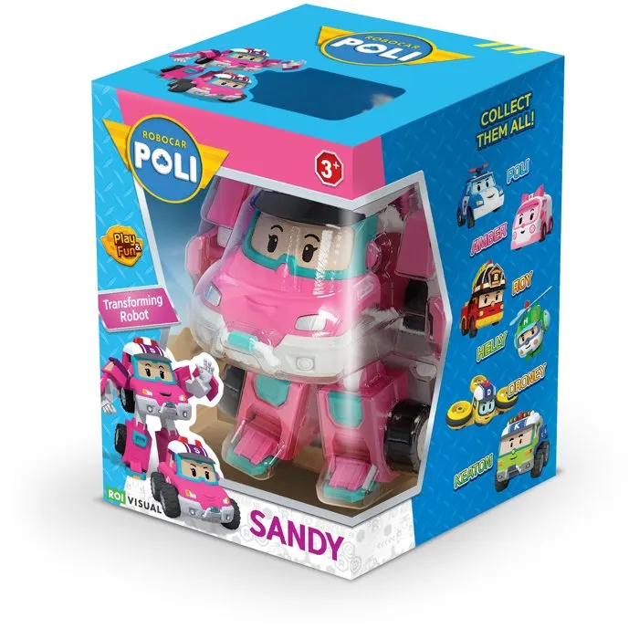 Silverlit Sandy Robocar Poli - Figurine robot transformable 2-en-1 de 10 cm