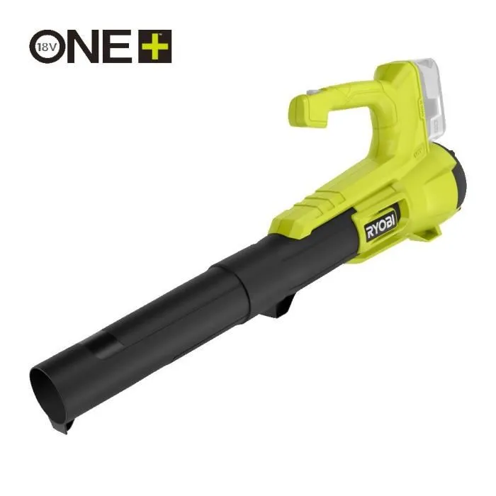 Ryobi Souffleur sans fil sur batterie 18V ONE+ Turbo Jet RY18BLA-0, soufflerie 145 km/h, débit air max. 7.1 m3/min, sans batterie ni chargeur, pour jardin jusqu'à 450 m²