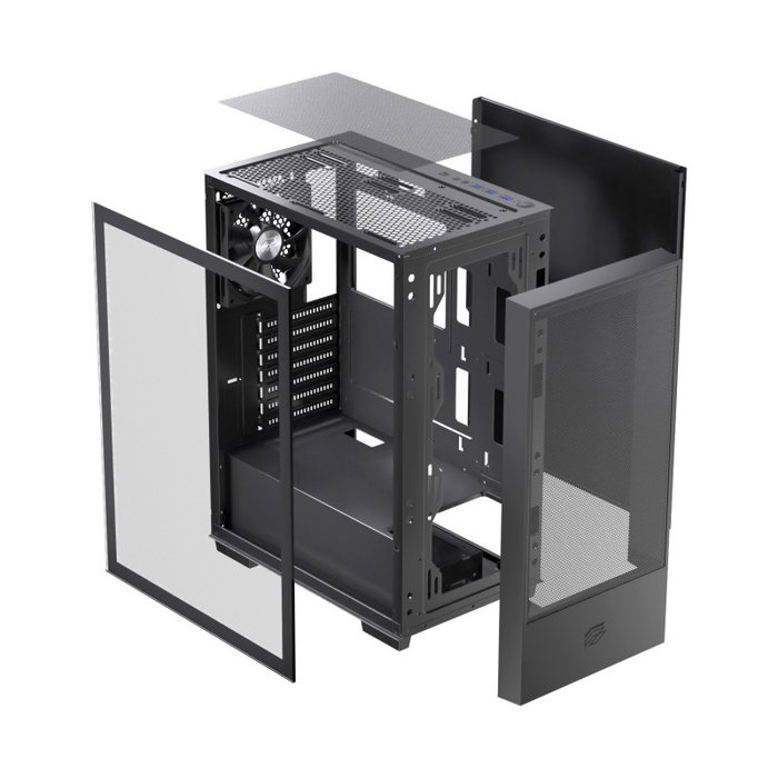 Einarex PULSE P100 Core Black Boîtier Gaming Semi-tour Noir