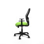 Chaise Alocén Synchro 3 positions tissu Vert pistache Maille Noir Structure polyamide noire Accoudoir 1D Sans appui-tête Roulettes pour moquette