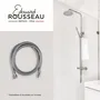 Edouard Rousseau - Flexible de douche anti-torsion 2 m - Inox chromé double agrafage - Réducteur de débit d'eau - Écrous métal