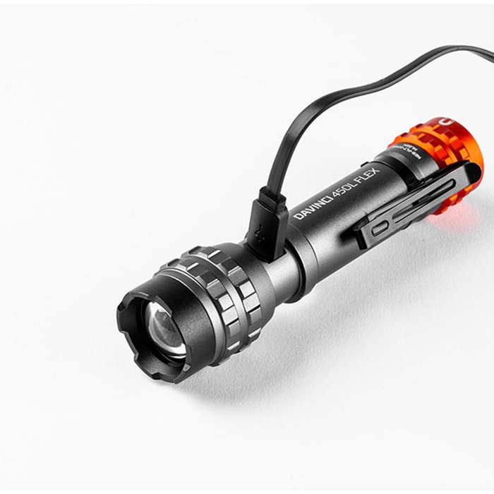 Nebo Lampe torche LED Flex 450L rechargeable avec zoom 6x, base magnétique, noir et orange Nebo Lampe torche LED Flex 450L rechargeable avec zoom 6x, base magnétique, noir et orange