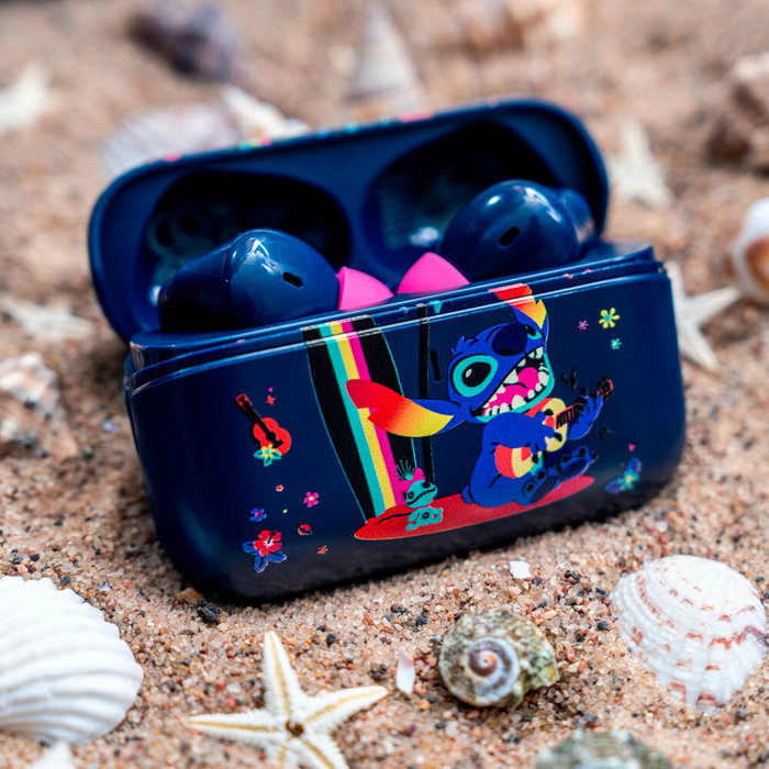 Disney Stitch Écouteurs Bluetooth Sans Fil 5.3 avec Réduction de Bruit et Boîtier de Charge USB-C, Autonomie 4h