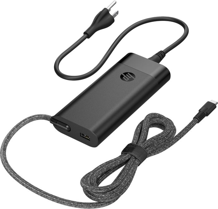 HP Chargeur USB-C 110W pour ordinateur portable avec deux ports, 100W USB-C + 10W USB-A, charge rapide et universelle, compact, compatible Windows, Mac, Chrome, PC portable HP Chargeur USB-C 110W pour ordinateur portable avec deux ports, 100W USB-C + 10W USB-A, charge rapide et universelle, compact, compatible Windows, Mac, Chrome, PC portable