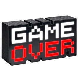 PALADONE Lampe de Bureau LED 8-BIT Game Over Rétro Gamer - 30 x 10 cm - Avec Câble USB
