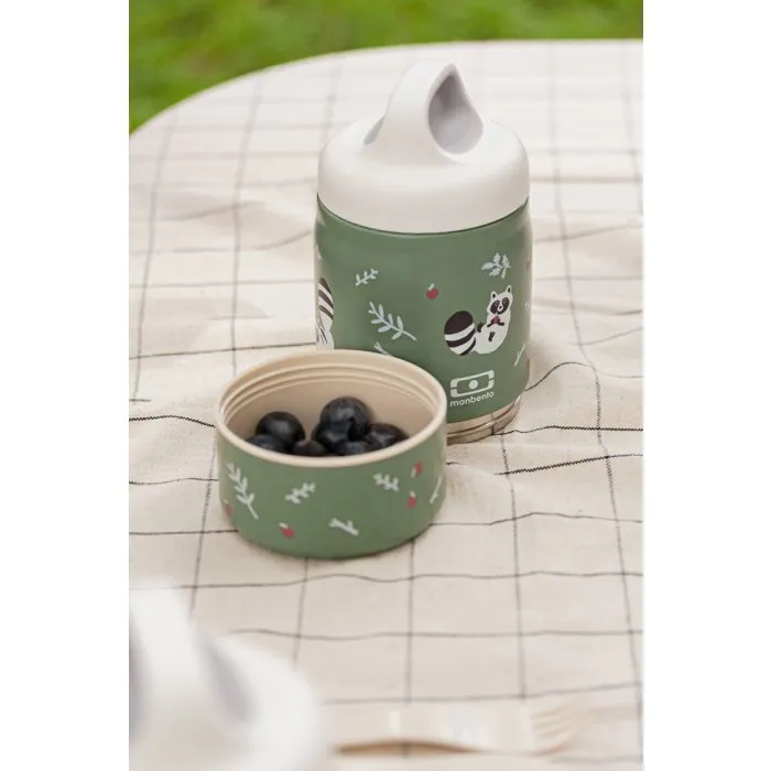Monbento Handy Racoon Lunchbox Isotherme Enfant 2 Compartiments 350 ml + 150 ml Monbento Handy Racoon Lunchbox Isotherme Enfant 2 Compartiments 350 ml + 150 ml