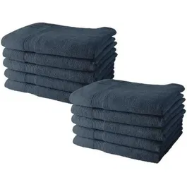 Today Lot de 10 serviettes de toilette 50x90 cm - Coton 100% 450 g/m² - Linge de bain doux et élégant