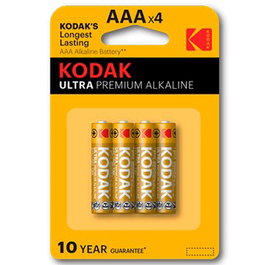 Kodak Piles Alcalines Ultra AAA – Lot de 4 – Haute Performance