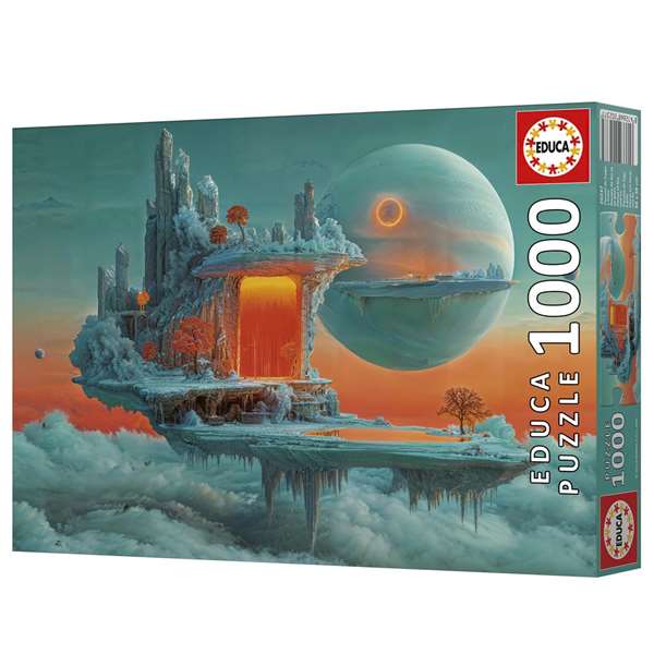 Educa - Puzzle 1000 pièces - Planète de feu et de glace - Avec colle spéciale Fix Puzzle®