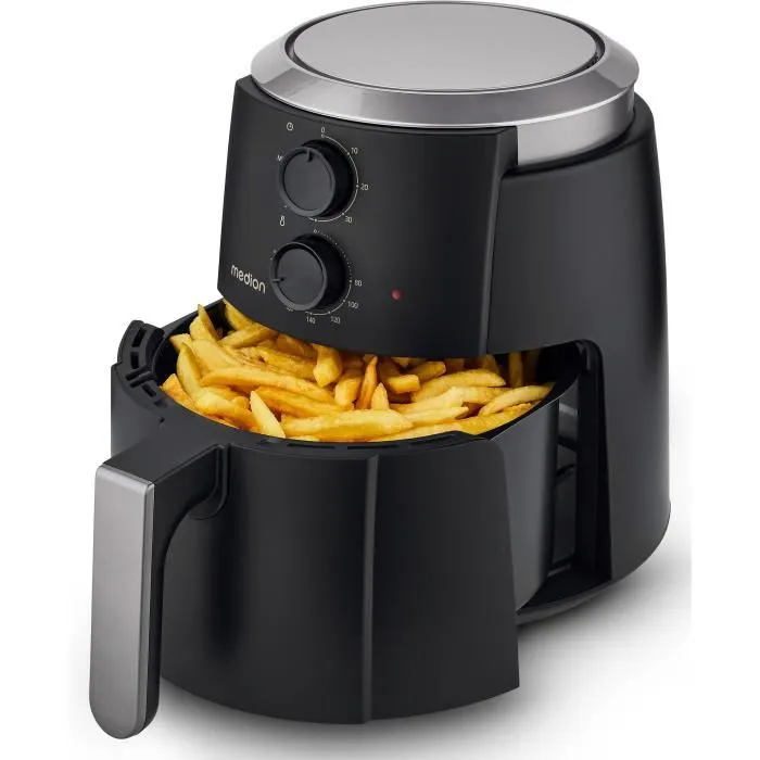 Medion Airfryer MD13020 Friteuse à Air Chaud 1500 W 4.7 L Minuterie 60 min Température jusqu'à 200 °C - Noir