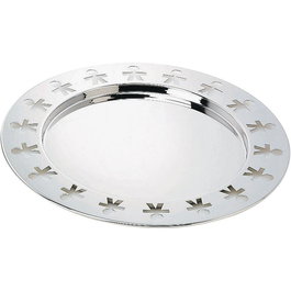 Alessi GIROTONDO Plat rond en acier inoxydable 18/10 18/10 - Plateau de service pour cuisine et réception