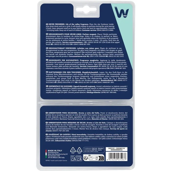 Wpro Étoiles parfumées sèche-linge Senteur muguet x2
