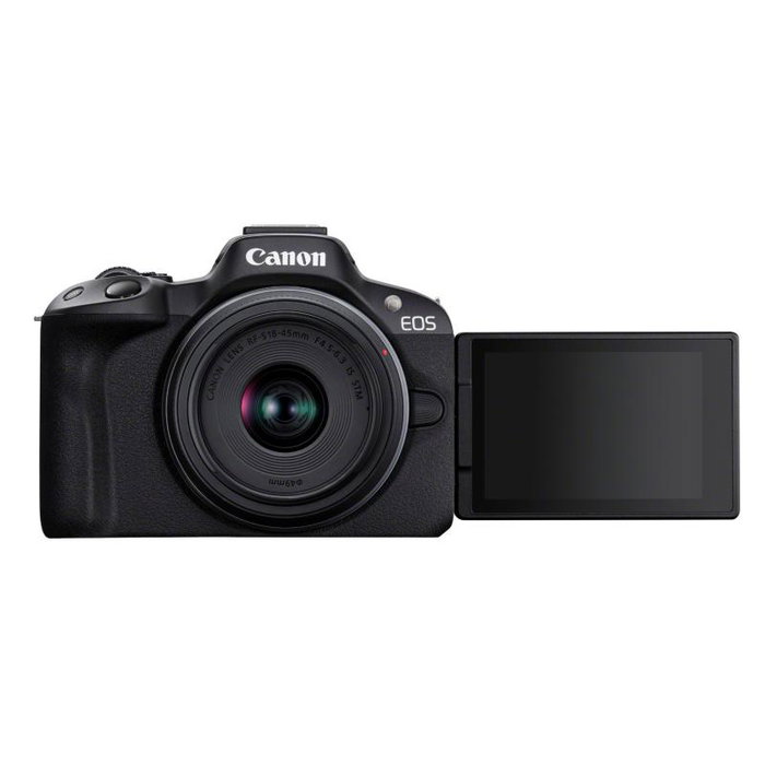 Canon EOS R50 Noir Appareil Photo Hybride APS-C avec Objectif RF-S 18-45mm f/4.5-6.3 IS STM - Réf. 5811C013