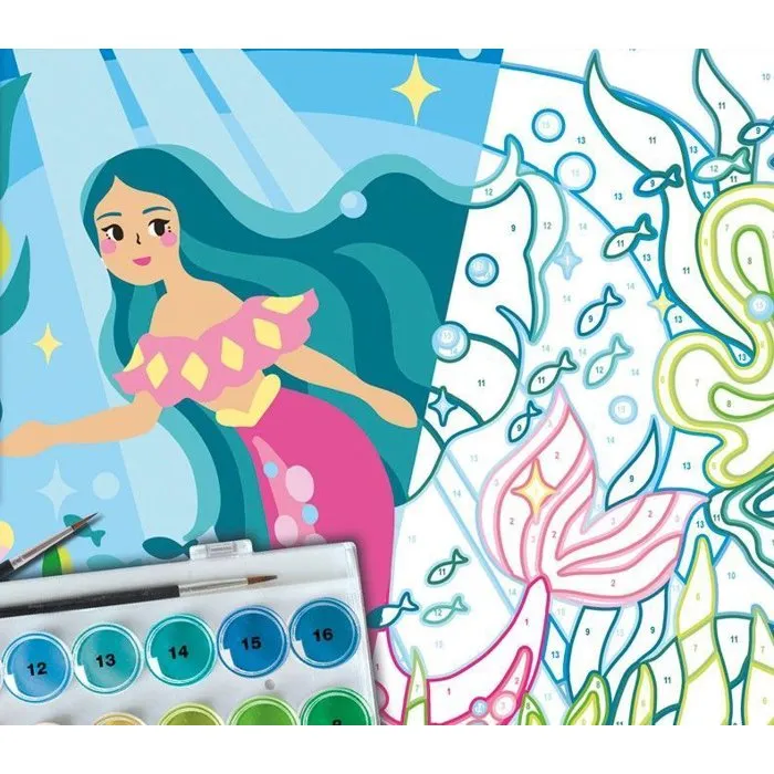 Sycomore Artissimo - Peinture par numéros - Tableaux de sirènes - Activité créative pour enfants à partir de 7 ans