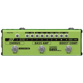 Valeton Dapper Bass Mini Pédale d'effets basse analogique avec Compresseur Boost, Ampli basse, Chorus et Tuner - Entrée Aux, Sortie XLR