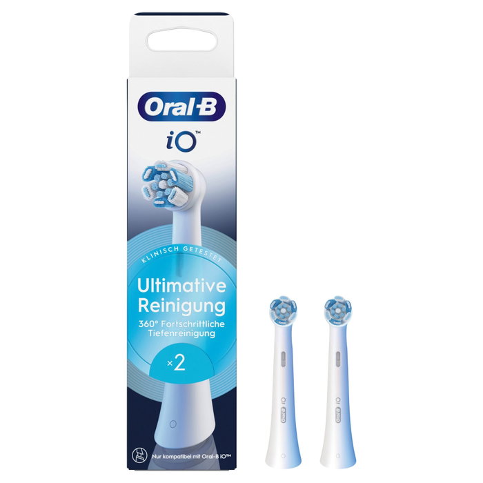 Oral-B Têtes de brosse à dents iO Ultimate Cleaning, Lot de 2, Blanc Oral-B Têtes de brosse à dents iO Ultimate Cleaning, Lot de 2, Blanc