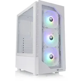 Thermaltake View 200 TG ARGB Snow Boîtier PC moyen tour ATX, blanc avec verre trempé, 3 ventilateurs 120mm ARGB, ports USB 3.0 et audio HD