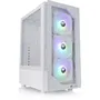 Thermaltake View 200 TG ARGB Snow Boîtier PC moyen tour ATX, blanc avec verre trempé, 3 ventilateurs 120mm ARGB, ports USB 3.0 et audio HD