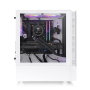 Thermaltake View 200 TG ARGB Snow Boîtier PC moyen tour ATX, blanc avec verre trempé, 3 ventilateurs 120mm ARGB, ports USB 3.0 et audio HD
