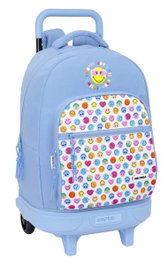 Smiley World Mochila grande con ruedas compacta y extensible recargable "Joyful" 33 x 45 x 22 cm - Sac à dos enfant
