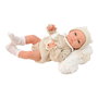 Berjuan 8129-26 - Poupée New Born Garçon Vichy Beige Nuage Blanc 45 cm - Jeu d'imitation