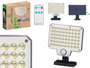 Ibergarden Lampe solaire LED 400 Lm 16x6x16.5 cm Noir/Argent avec détecteur de mouvement IP44 (Set de 6)
