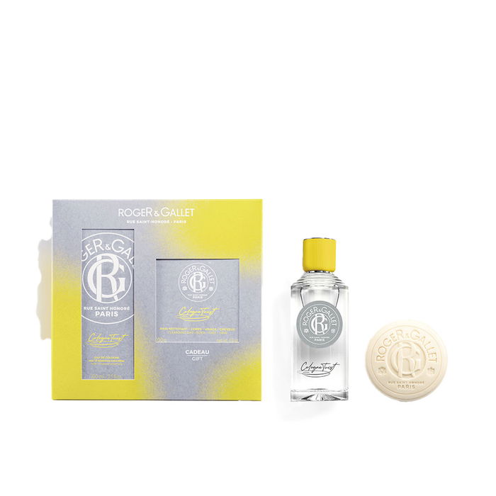 Roger & Gallet Cologne Twist - Coffret Cadeau 2 Pièces : Eau de Cologne 100 ml et Savon 100 g - Parfum Masculin aux Agrumes et Bois Blancs Roger & Gallet Cologne Twist - Coffret Cadeau 2 Pièces : Eau de Cologne 100 ml et Savon 100 g - Parfum Masculin aux Agrumes et Bois Blancs